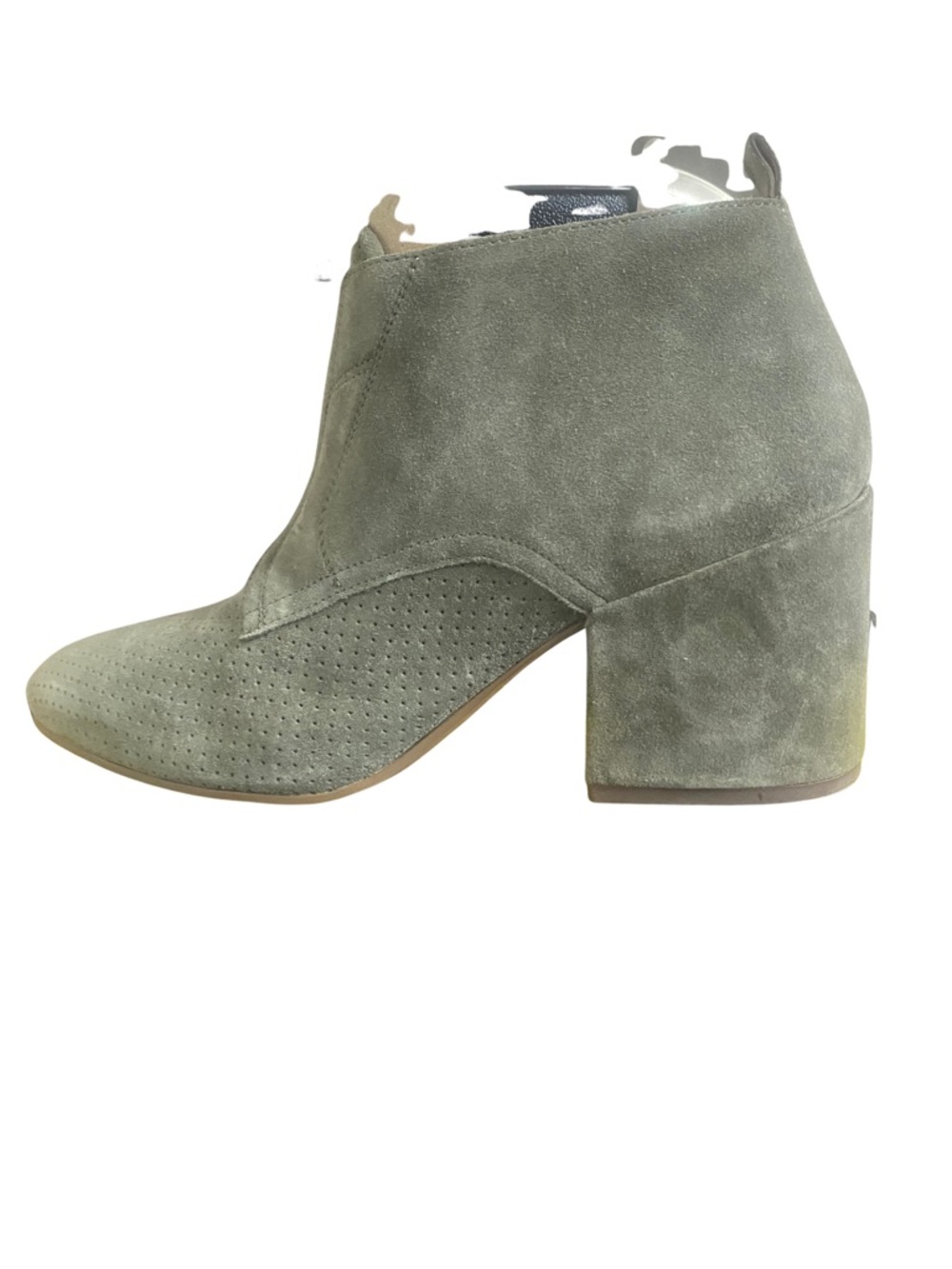 Franco Sarto Alfie Green Suede Ankle Boots Block Heel Size 11